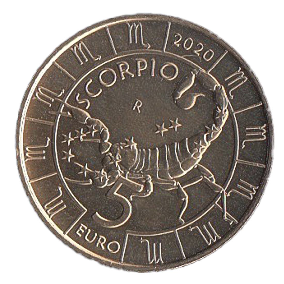 2020 - 5 Euro Serie  Zodiaco SAN MARINO Scorpione Fdc