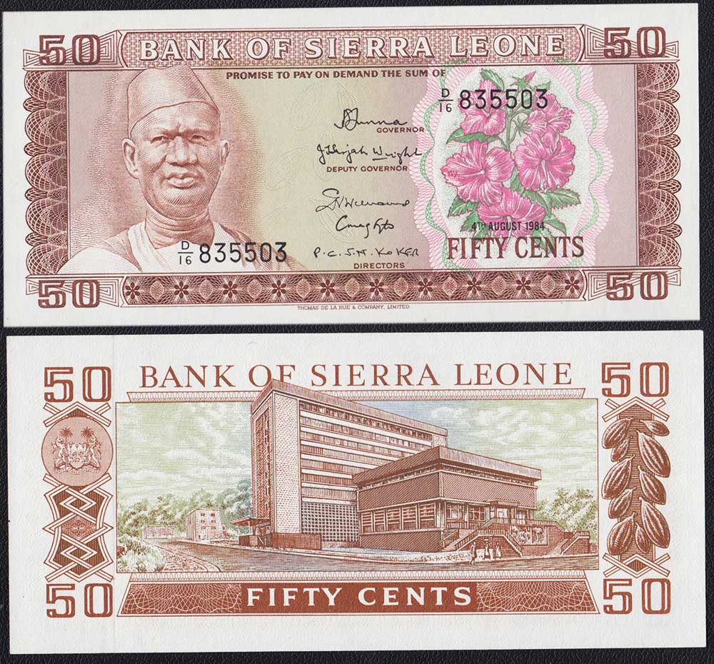 SIERRA LEONE 50 Cents 1984 Fior di Stampa