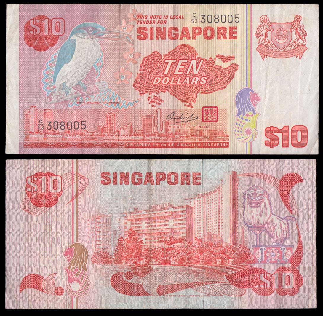 SINGAPORE 10 Dollars 1976 BB+