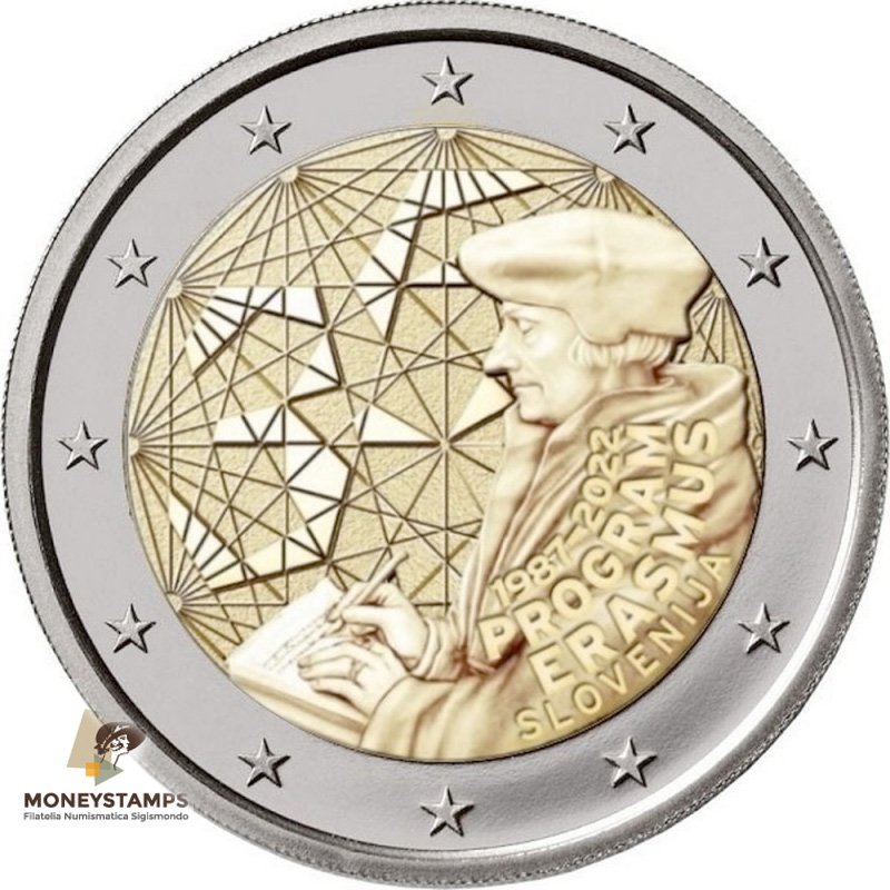 2022 - 2 Euro SLOVENIA 35º Anniv. del Programma Erasmus Fdc