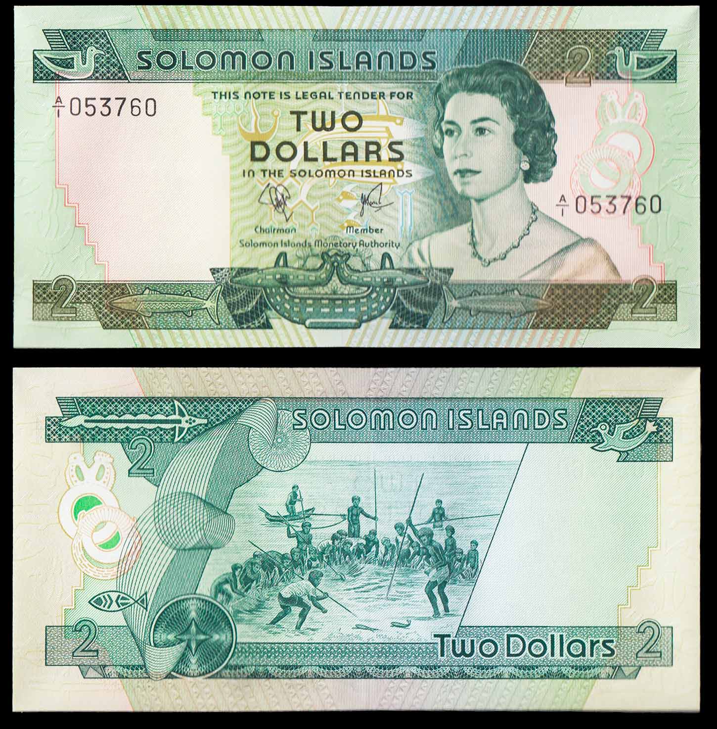 ISOLE SALOMONE 2 Dollars 1977  "Elizabeth II" Fior di Stampa