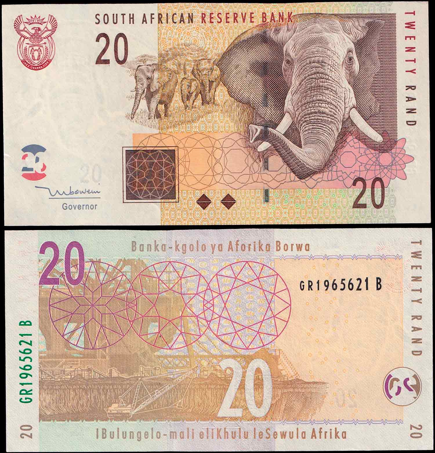 SUD AFRICA 20 Rand 1999 Elefante Fior di Stampa