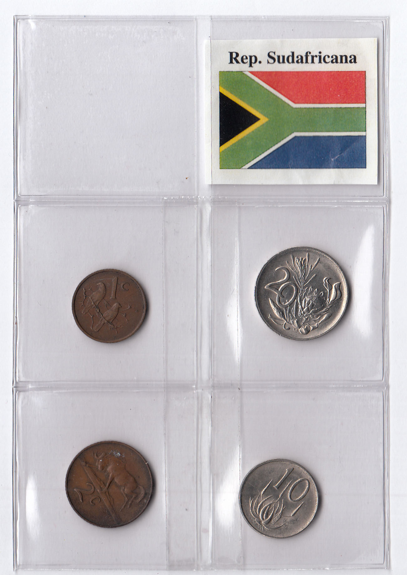 SUD AFRICA set composto da 1 - 2 - 10 - 20 Cents anni misti BB