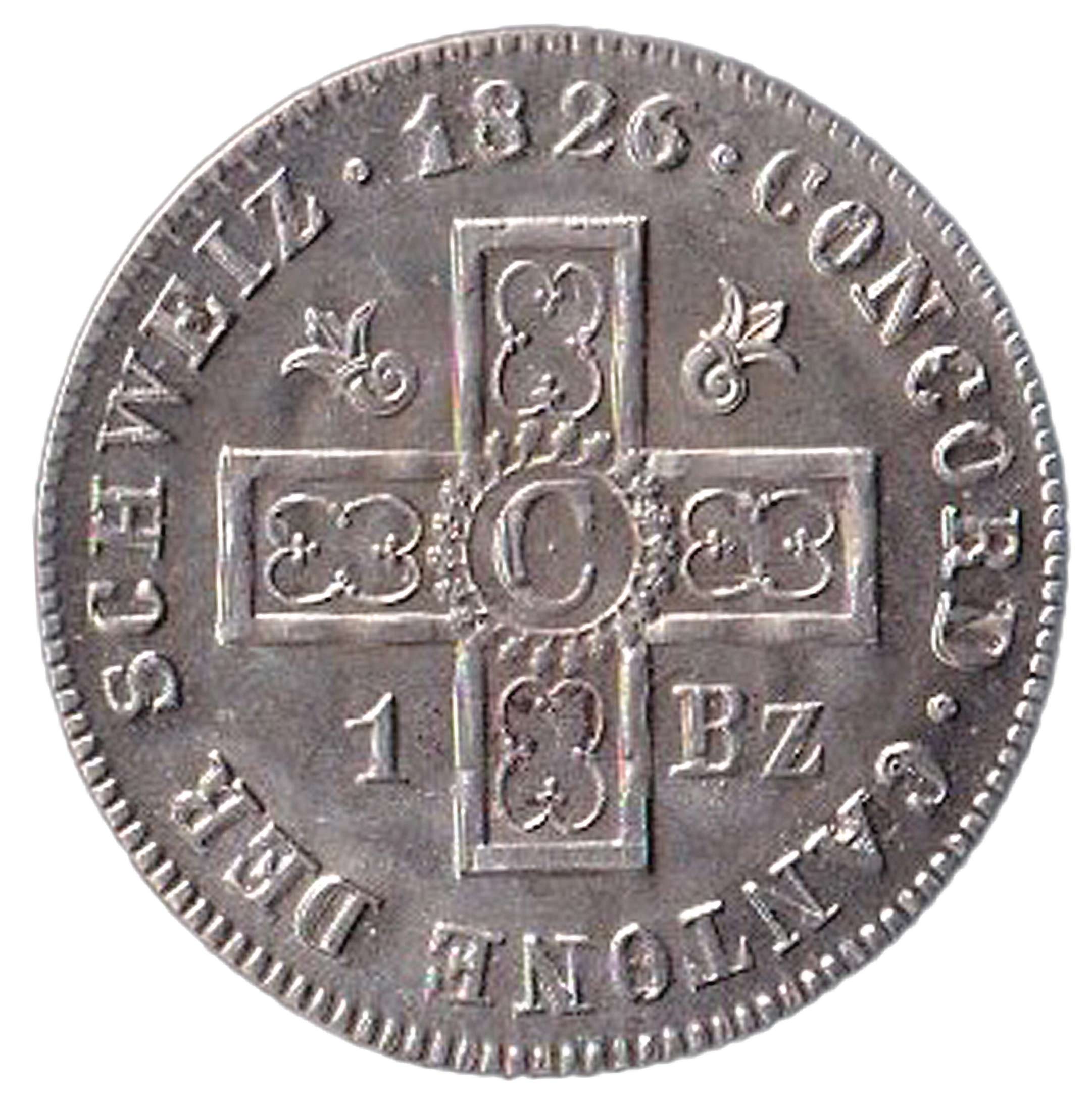 1826 - Svizzera Cantone di Basilea 1 BATZ Scudo a punta FDC