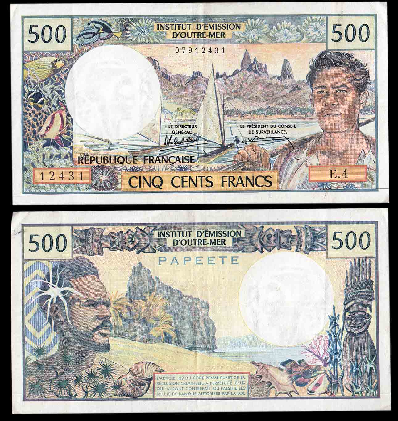 TAHITI 500 Francs 1985 Conservazione BB+