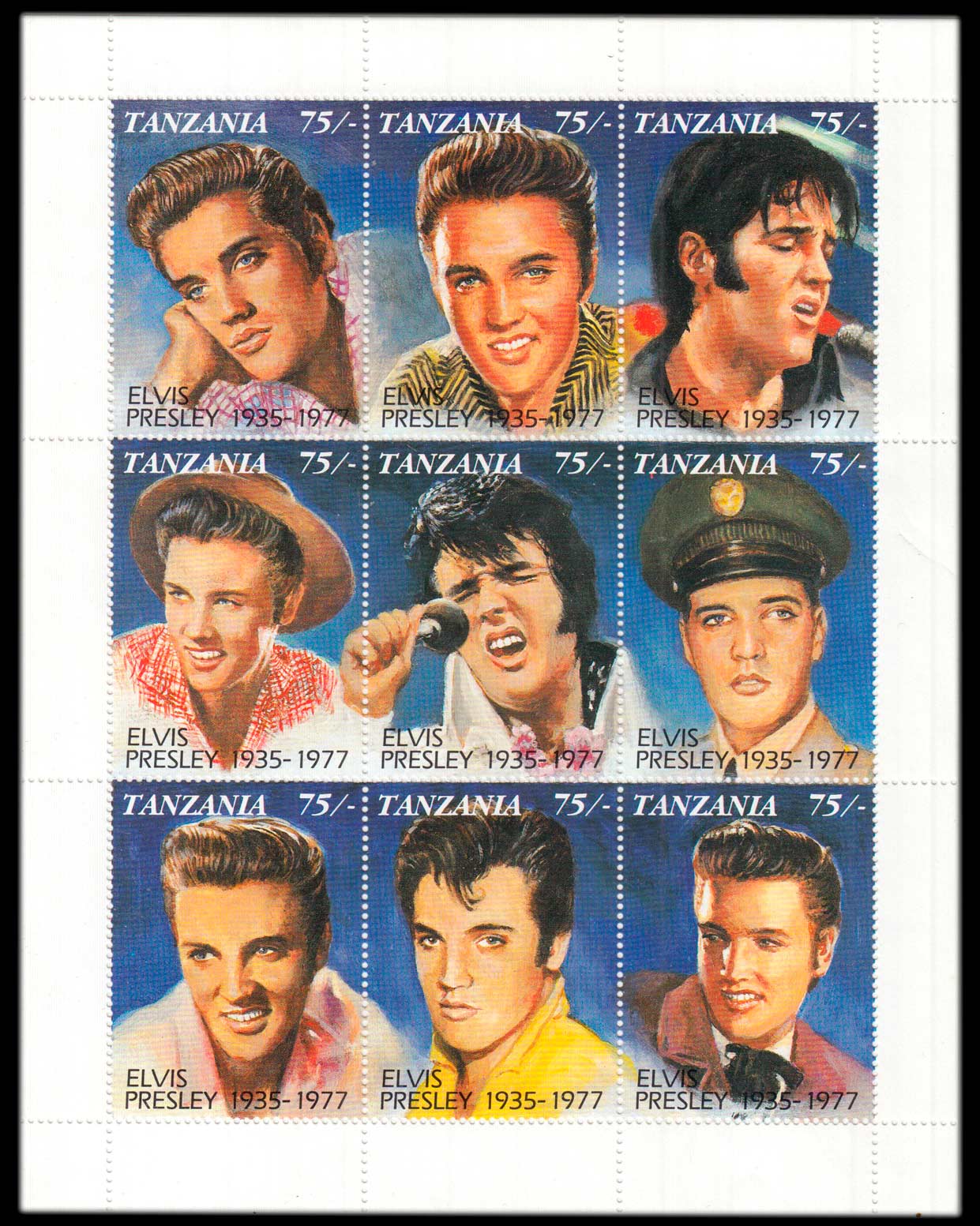 Tanzania Foglietto nuovo 2007 Elvis Presley