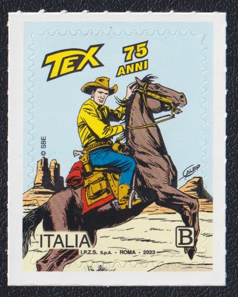 2023 - Italia francobollo dedicato ai 75 anniv. di Tex Willer