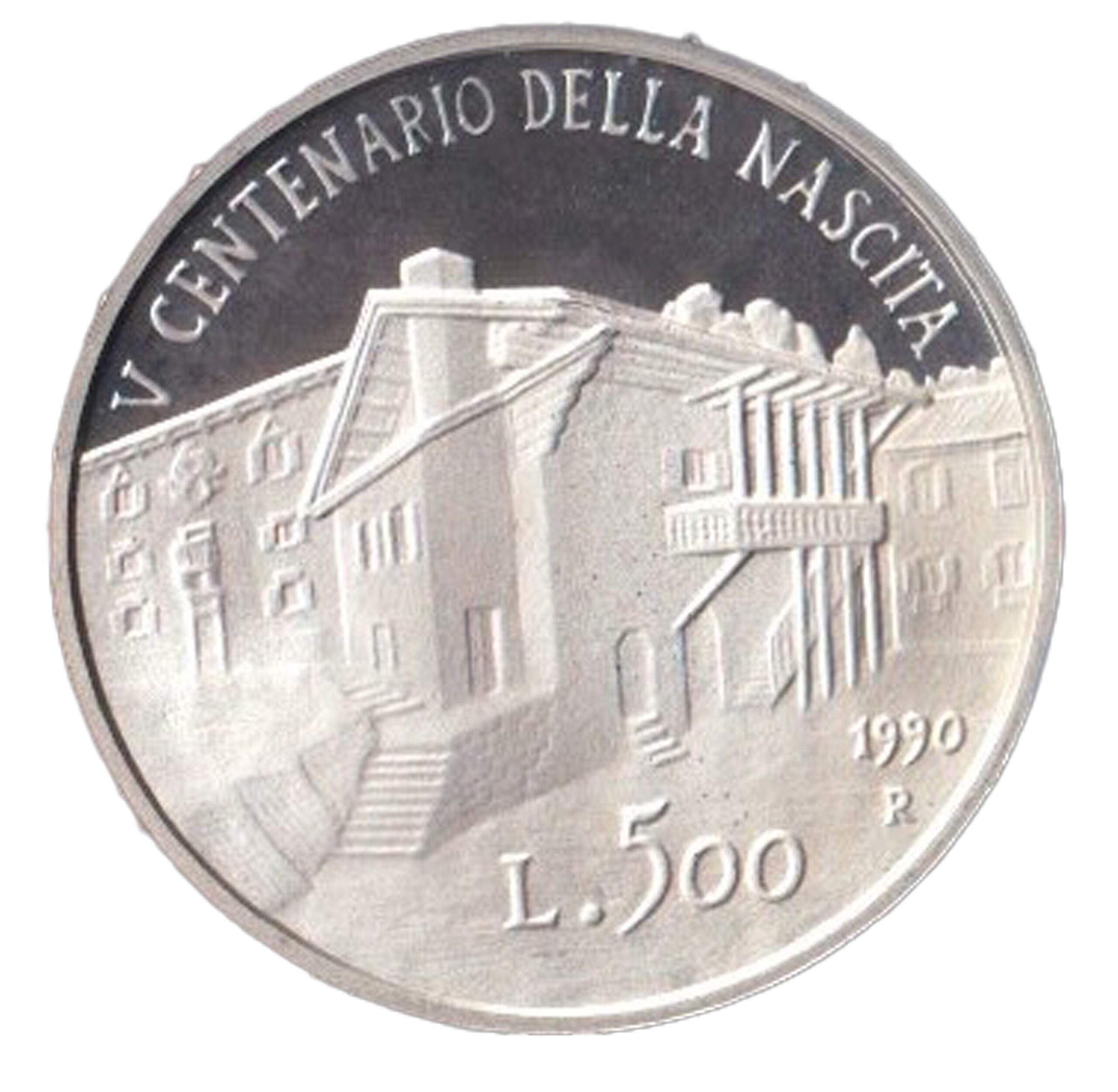 1990 - Lire 500 V Centenario della nascita di Tiziano Proof