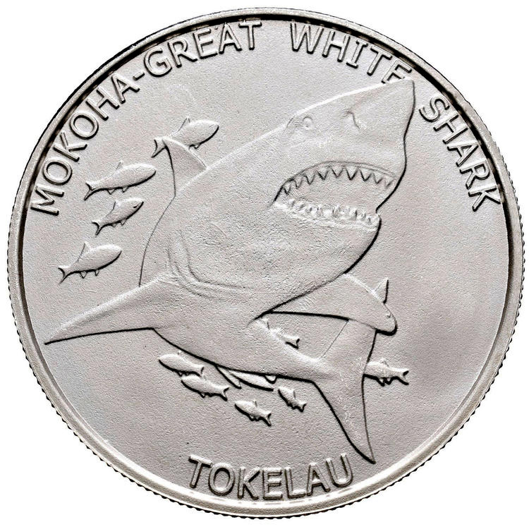 TOKELAU 5 Dollars 2015 Mokoha-Great White Shark Fdc