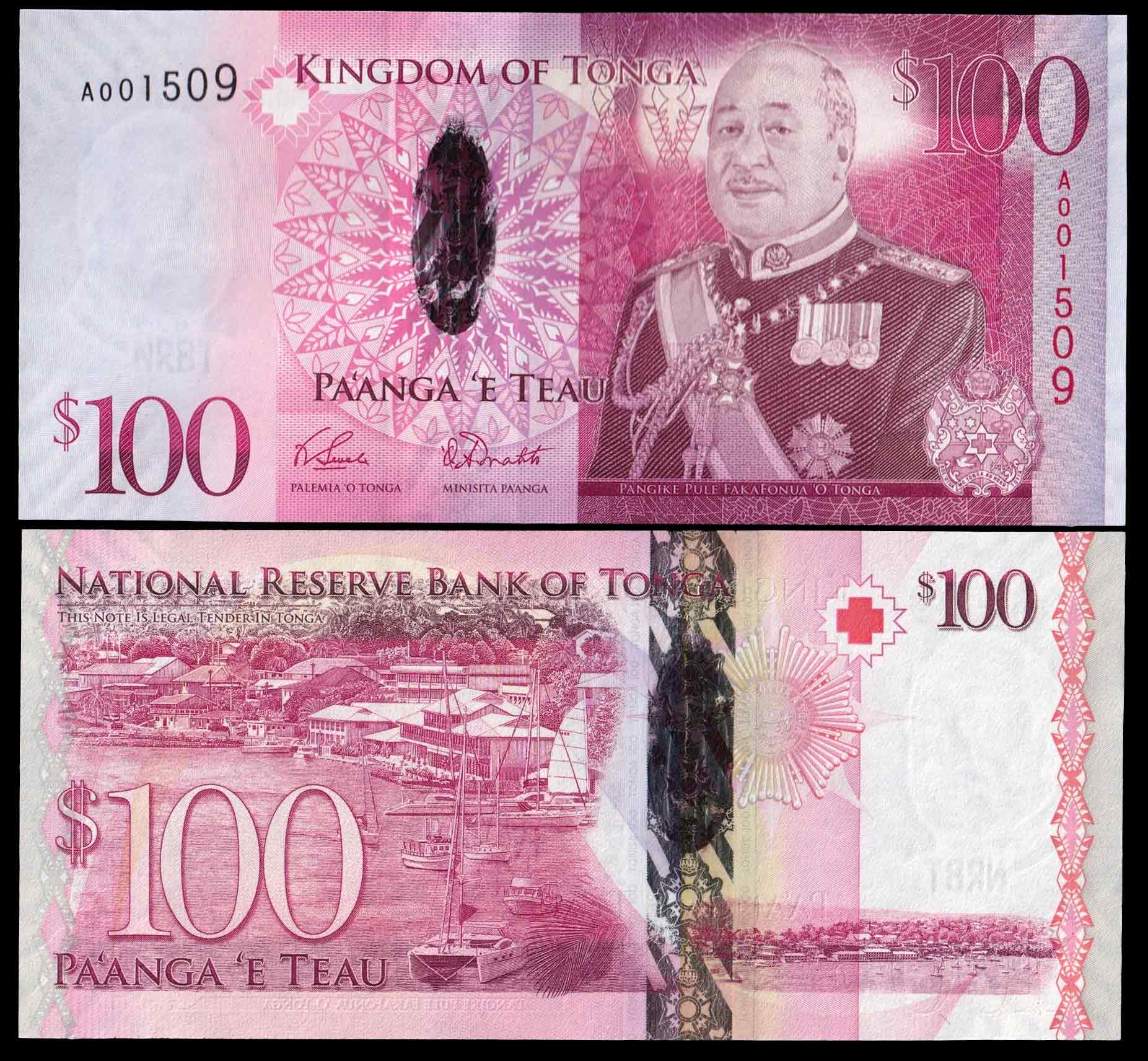 Tonga 100 Pa'anga ND 2008 Fior di Stampa