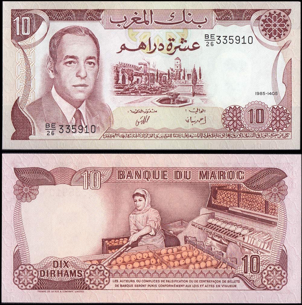 Marocco 10 Francs 1985 Fior di Stampa