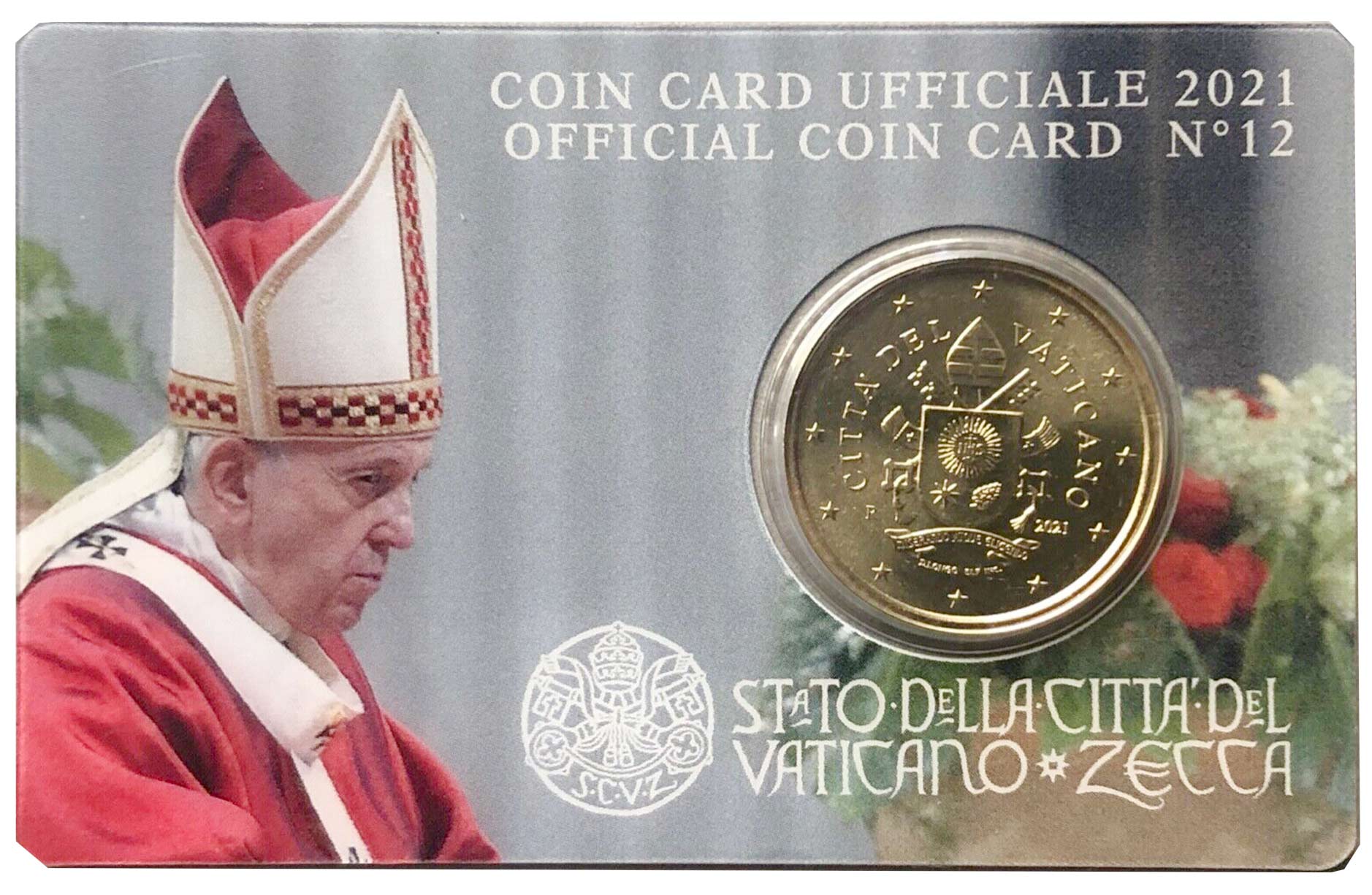 2021 -  Coincard VATICANO 50 Cents Ufficiale N. 12