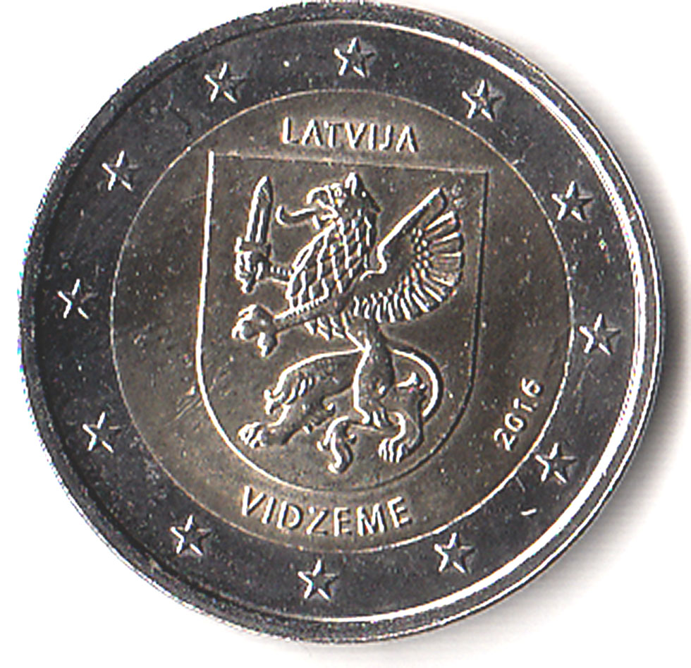 2016 - 2 Euro LETTONIA Regioni della Lettonia – Vidzeme Fdc
