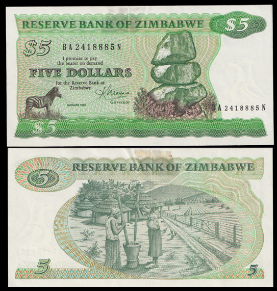 ZIMBABWE 5 Dollars 1983 BB