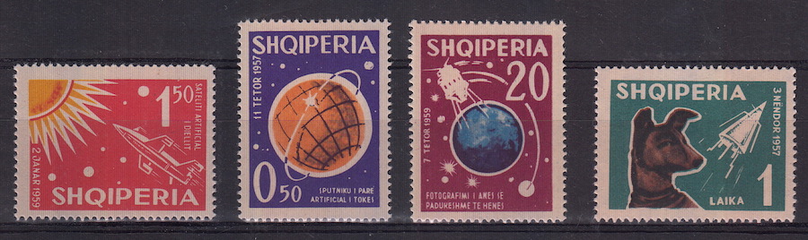 ALBANIA 1962 Serie Veicoli Cosmici 4 Valori  Yvert 585-8 Integri