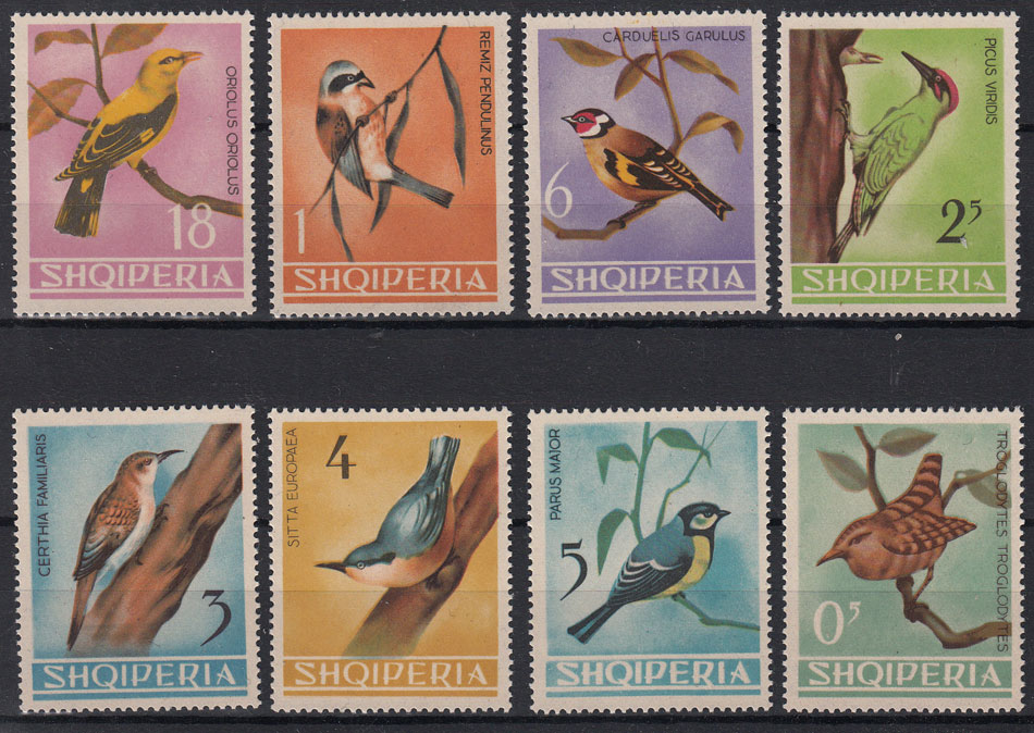 1964 Uccelli Diversi 8 Valori  Yvert e Tellier 699-706 Integri