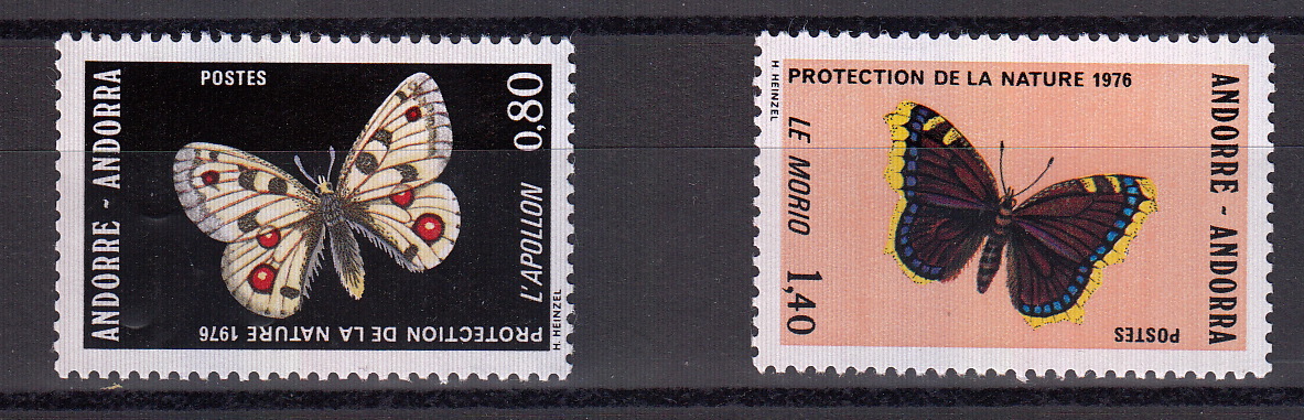 ANDORRA FRANCESE 1976 Protezione della Natura Unificato 258-9