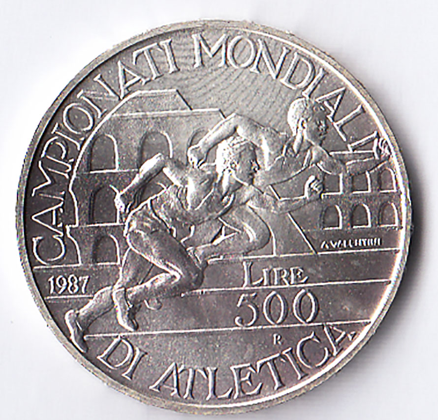 1987 - Lire 500 Mondiali di Atletica Roma  Moneta di Zecca Italia