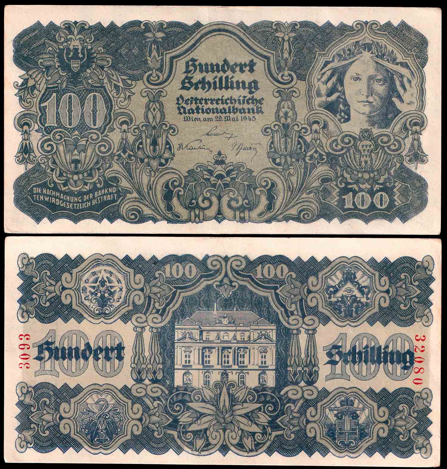 AUSTRIA 100 Schilling 1945 Stupenda