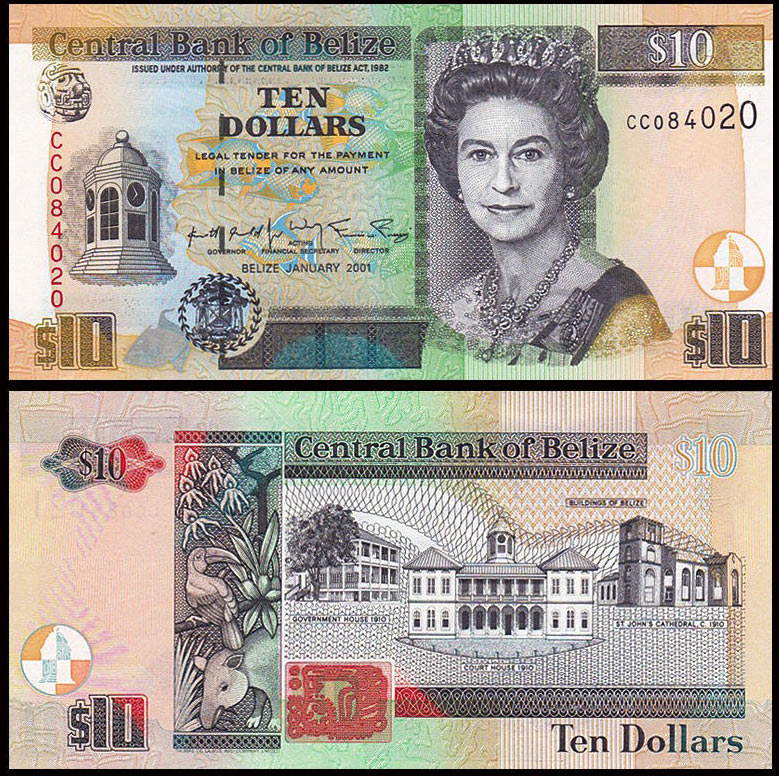 BELIZE 10 Dollars 2001 Fior di Stampa