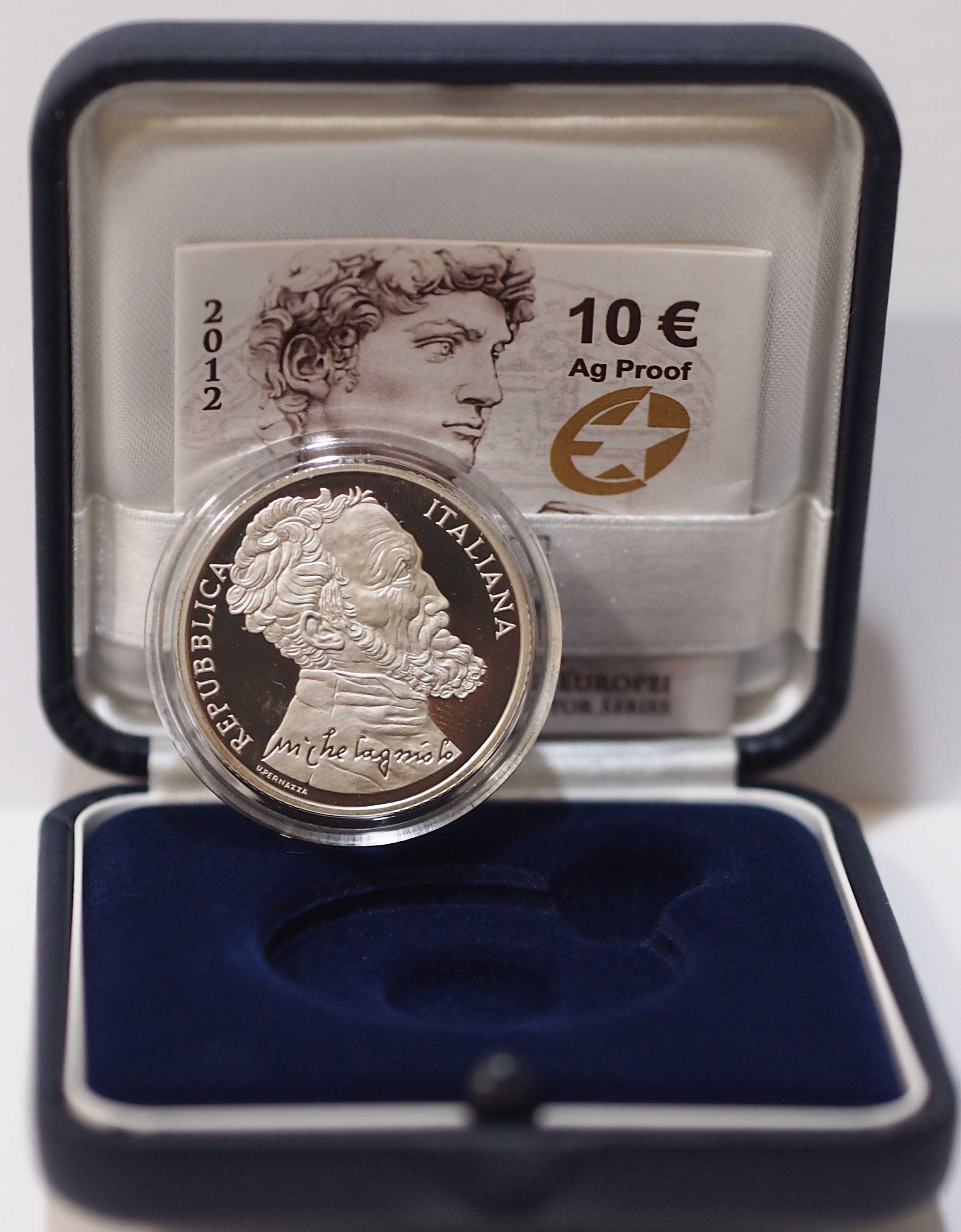 2012 - 10 euro ITALIA Michelangelo Buonarroti fondo specchio