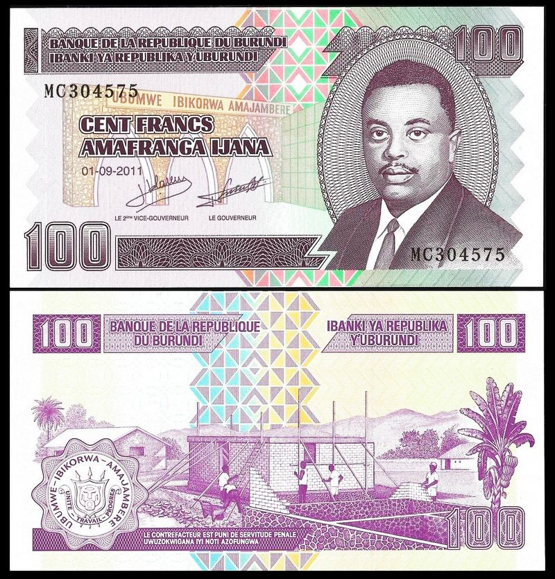 BURUNDI 100 franchi 2011 fior di stampa