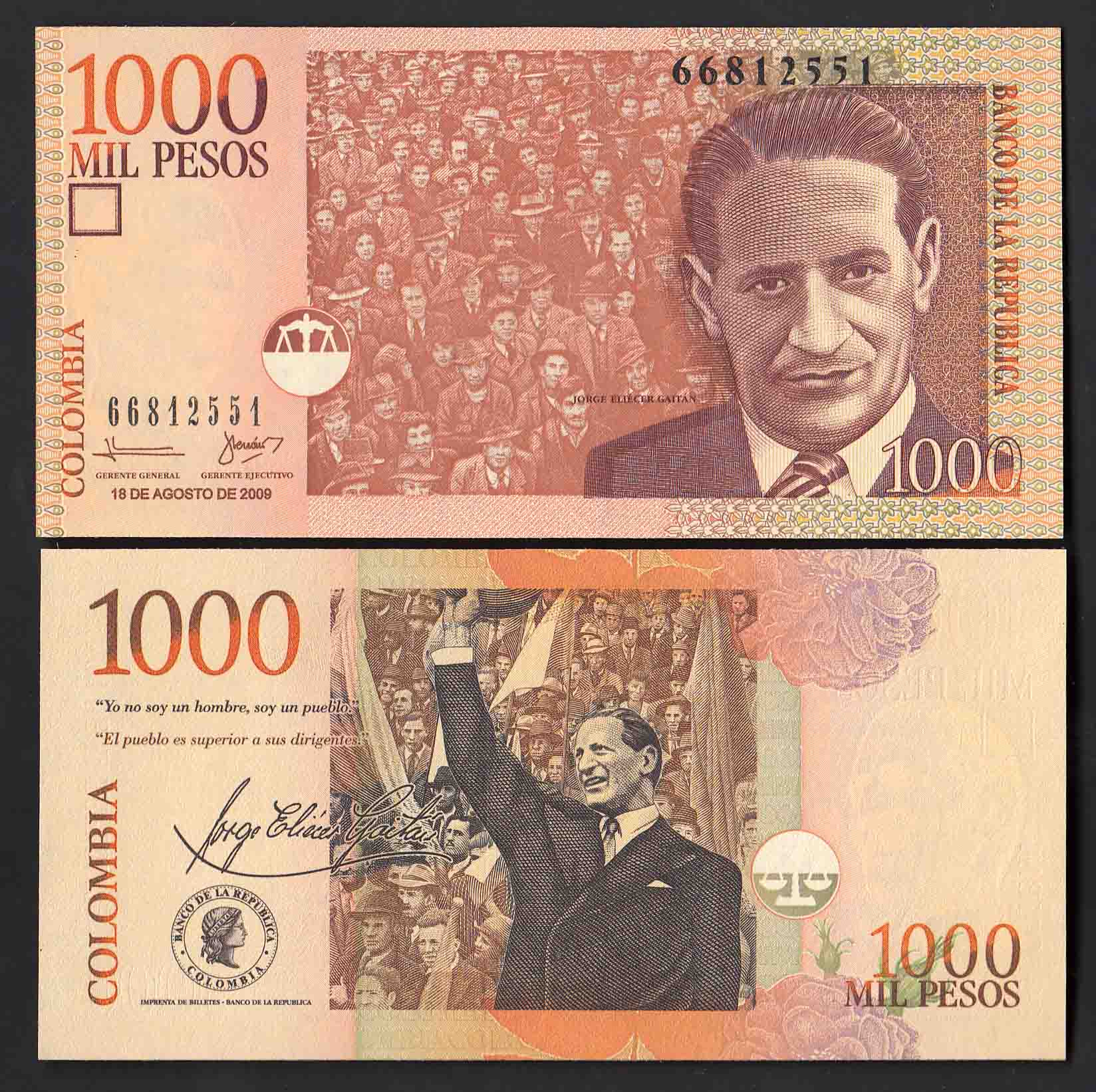 COLOMBIA 1000 Pesos 2009 Fior di Stampa