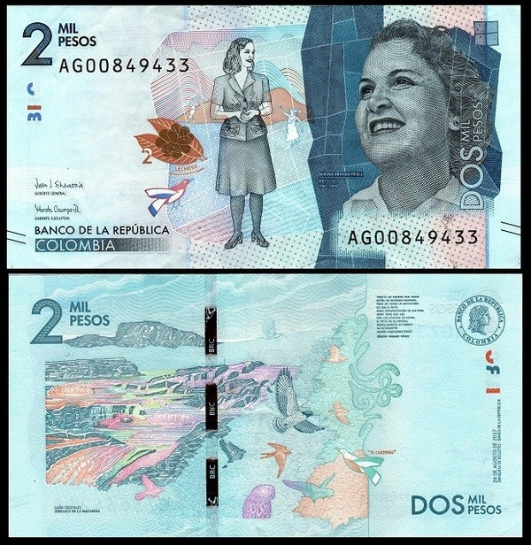 COLOMBIA 2000 Pesos 2018 Fior di Stampa
