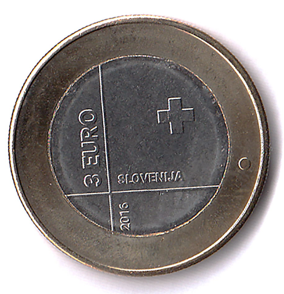 2016 - 3 Euro SLOVENIA Croce Rossa Slovena Fior di Conio