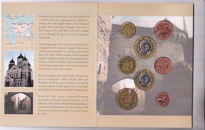 ESTONIA 2004 serie completa 8 monete coin collection prova