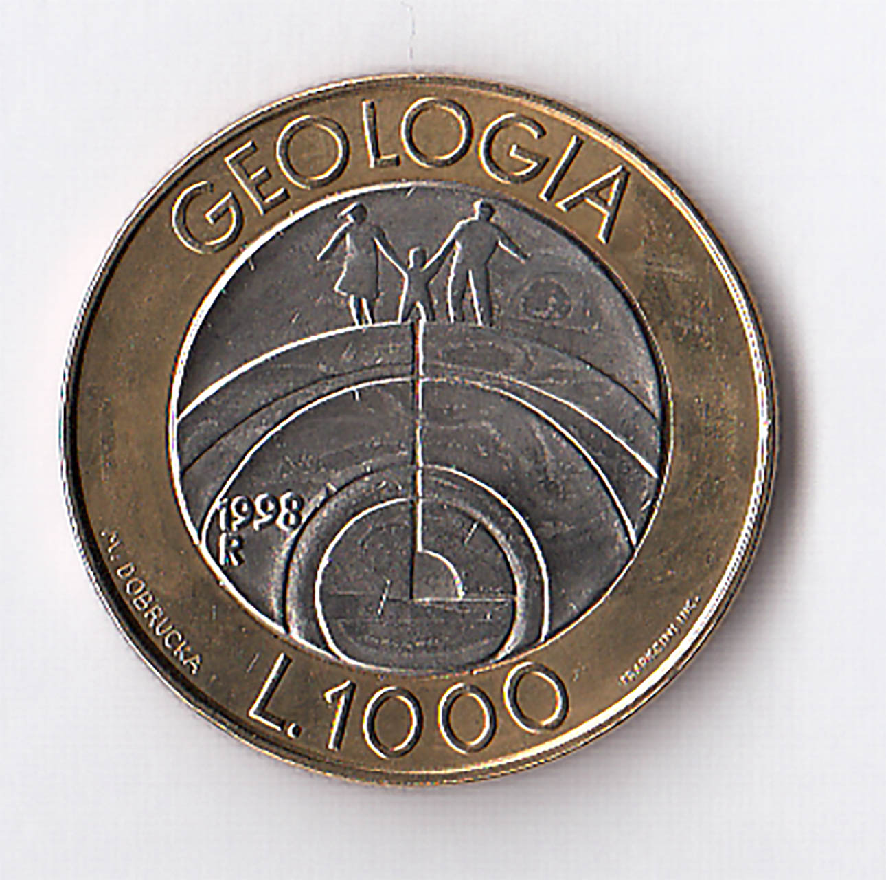 1998 Lire 1000 Bimetallica Geologia Fior di Conio San Marino