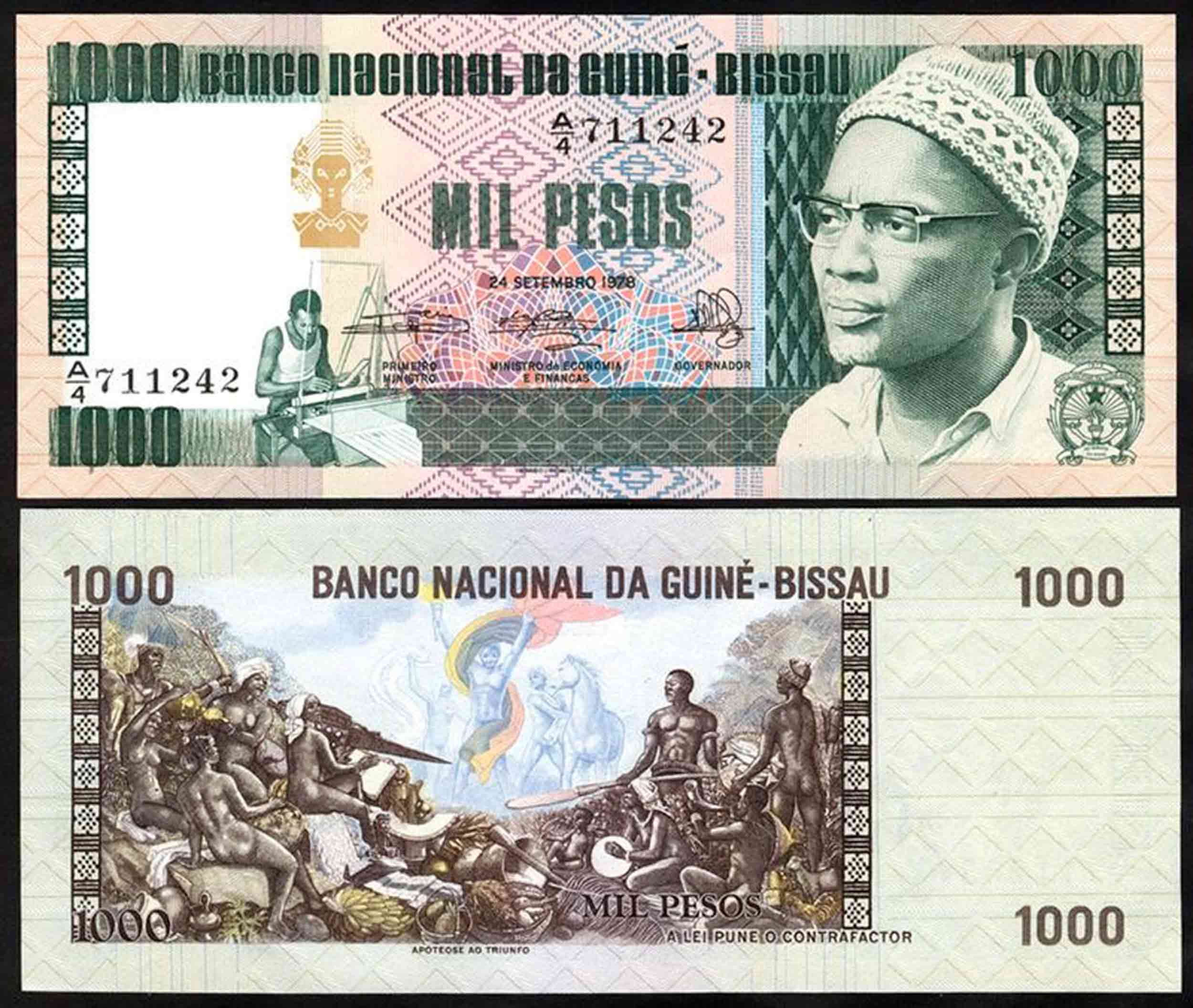 GUINEA BISSAU 1000 Pesos 1978 Fior di Stampa