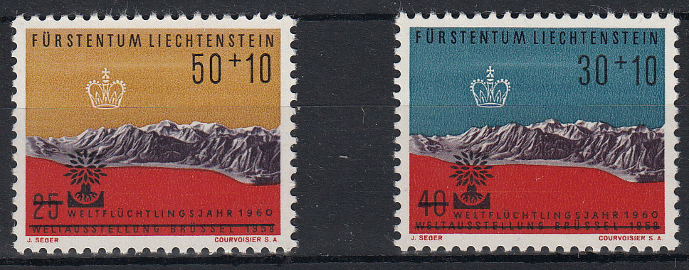 1960 Anno Mondiale del Rifugiato Soprastampati 2 Valori Unificato 353-4 Integri