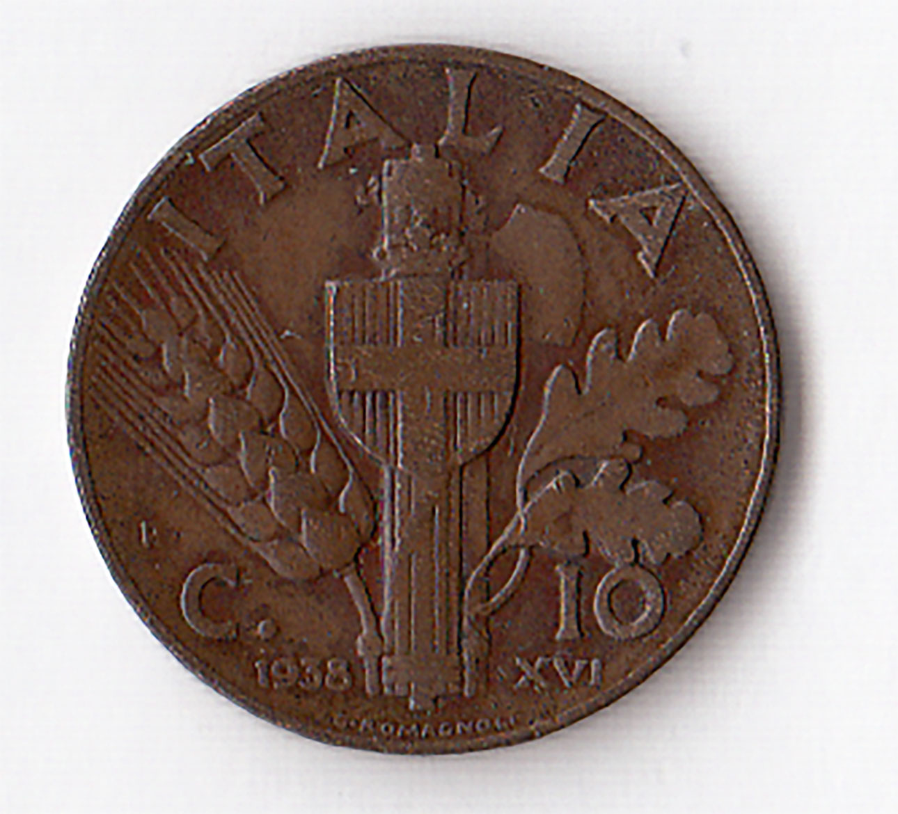 1938 10 Centesimi Impero Rame Italia Vittorio Emanuele III