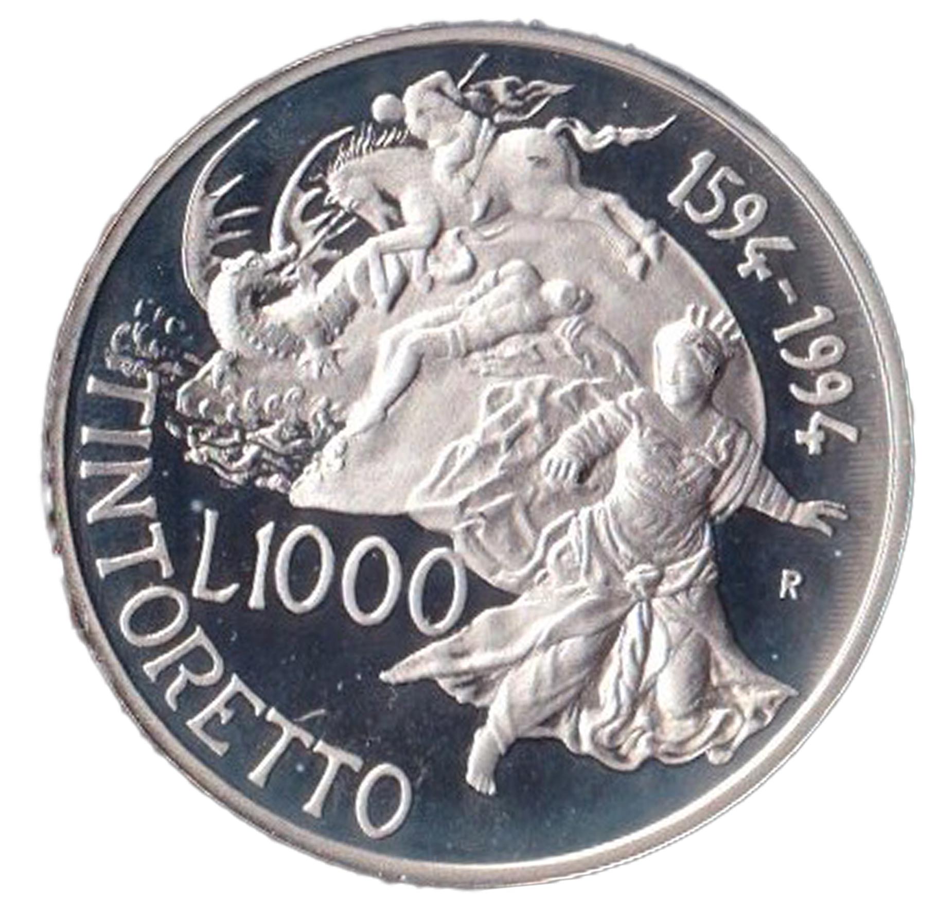 1994 - Lire 1000 400 anni dalla morte di Tintoretto Fondo Specchio