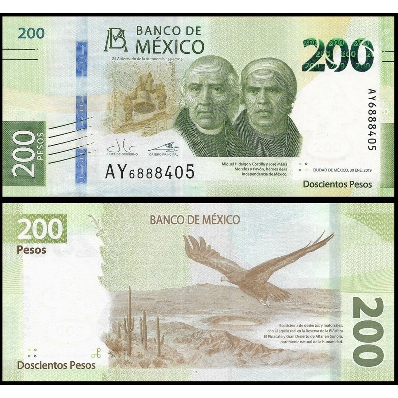 MESSICO 200 Pesos 2019 Commemorative Serie AY Fds