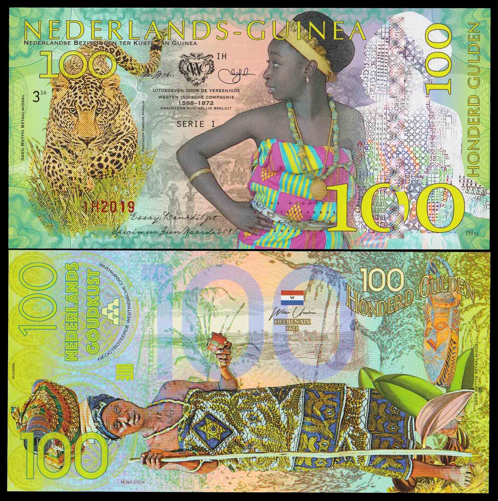 NETHERLANDS GUINEA (GHANA) 100 Gulden Fds