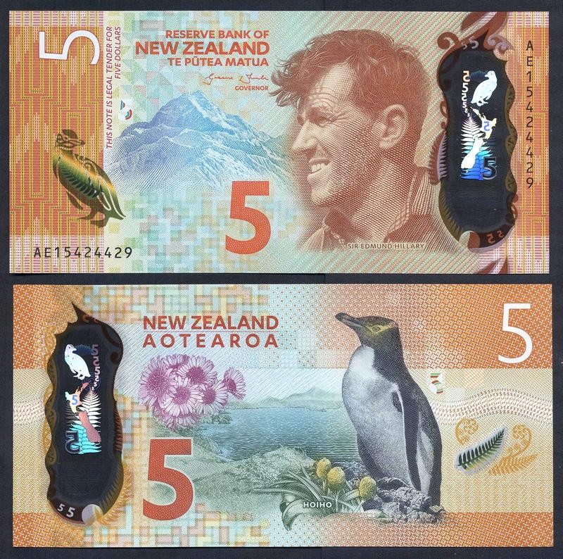 NUOVA ZELANDA 5 Dollars 2015 Polymer Fior di Stampa
