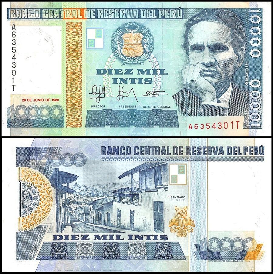 PERU 10.000 Intis 1988 Fior di Stampa