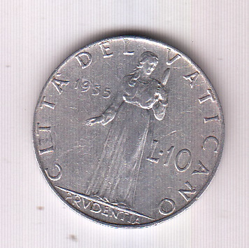 1955 10 Lire  Anno XVII  Pio XII Stupenda+