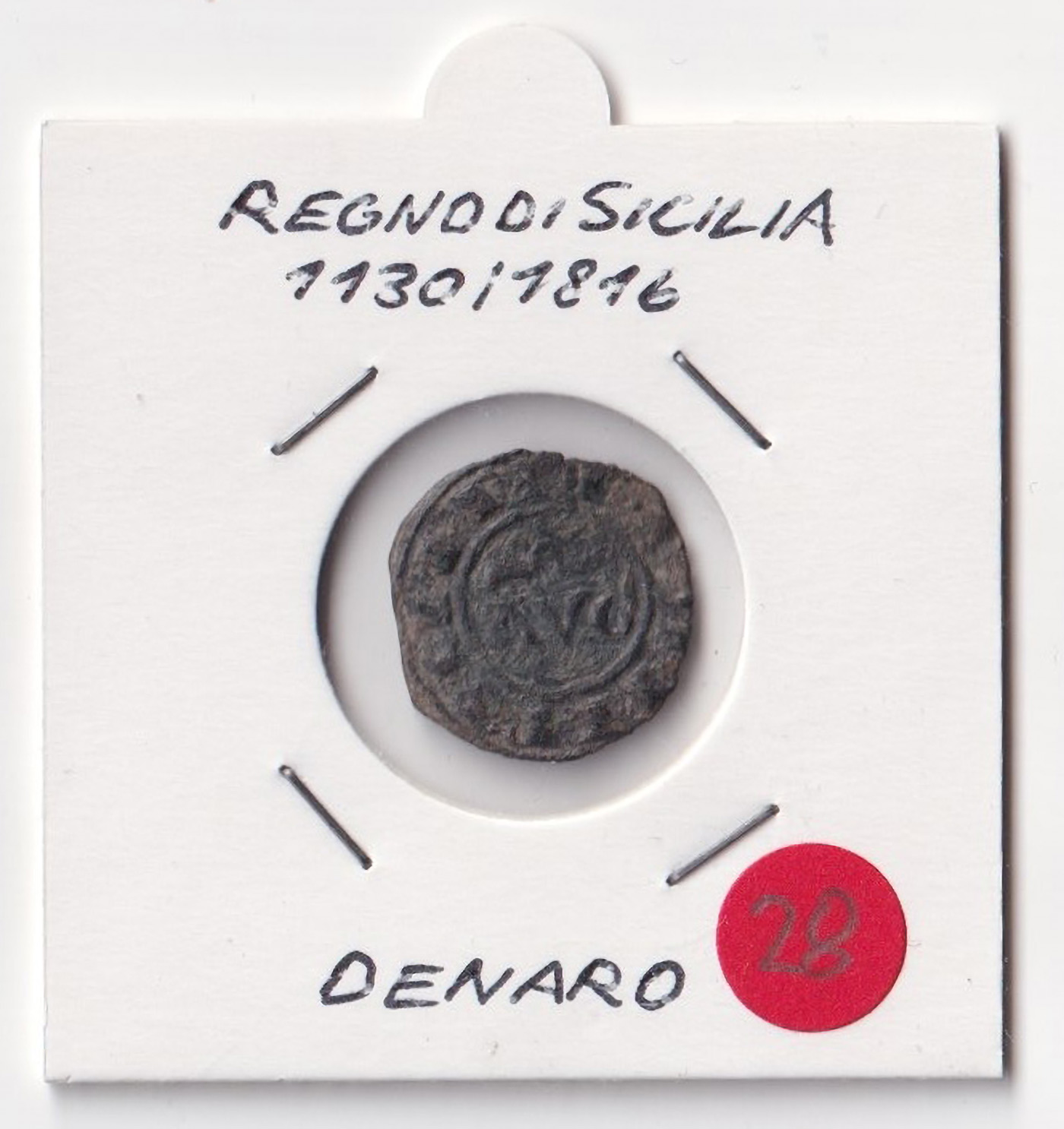 Regno di Sicilia Periodo 1130 /1816 Denaro moneta medievale Italiana