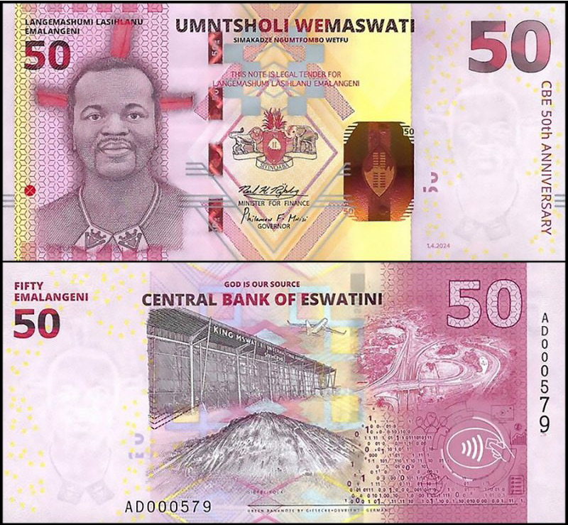 SWAZILAND ESWATINI 50 Emalangeni 2024 Commemorative Fds