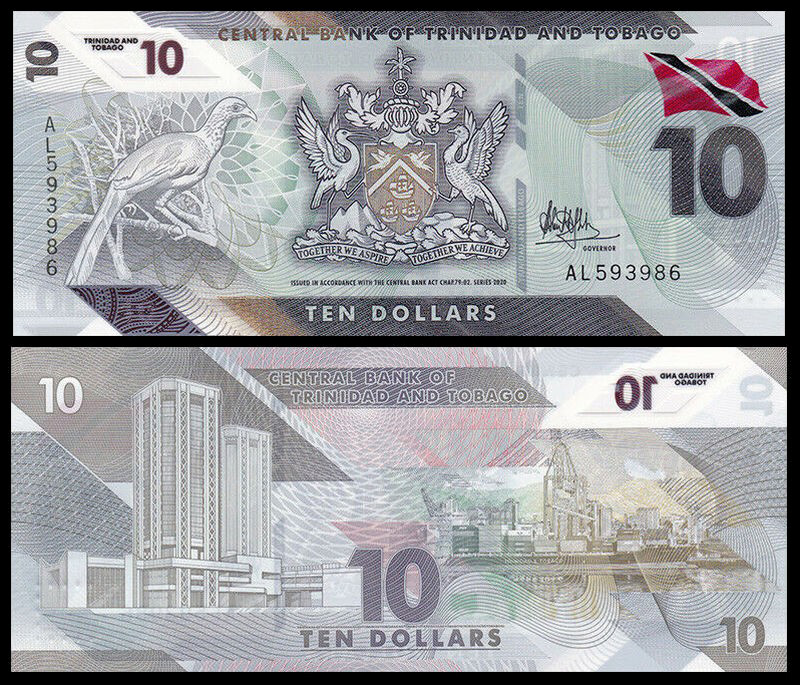 TRINIDAD & TOBAGO 10 Dollars 2020 (2021) Polimera fds