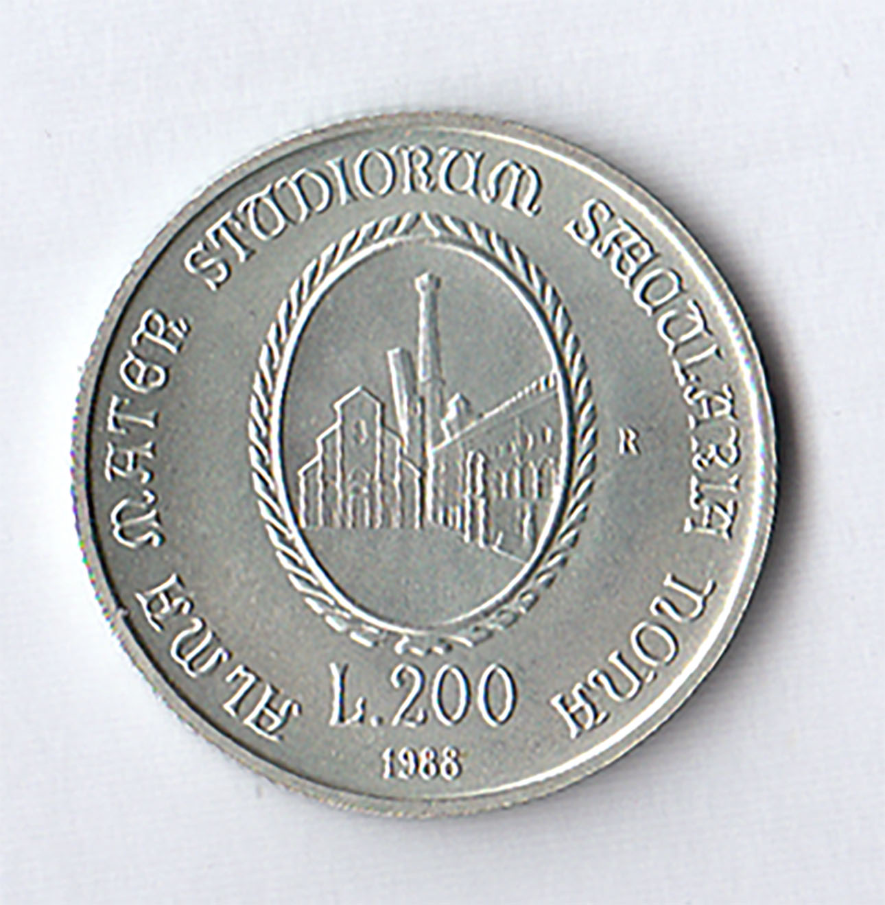 1988 - Lire 200 argento Italia 900° Università di Bologna