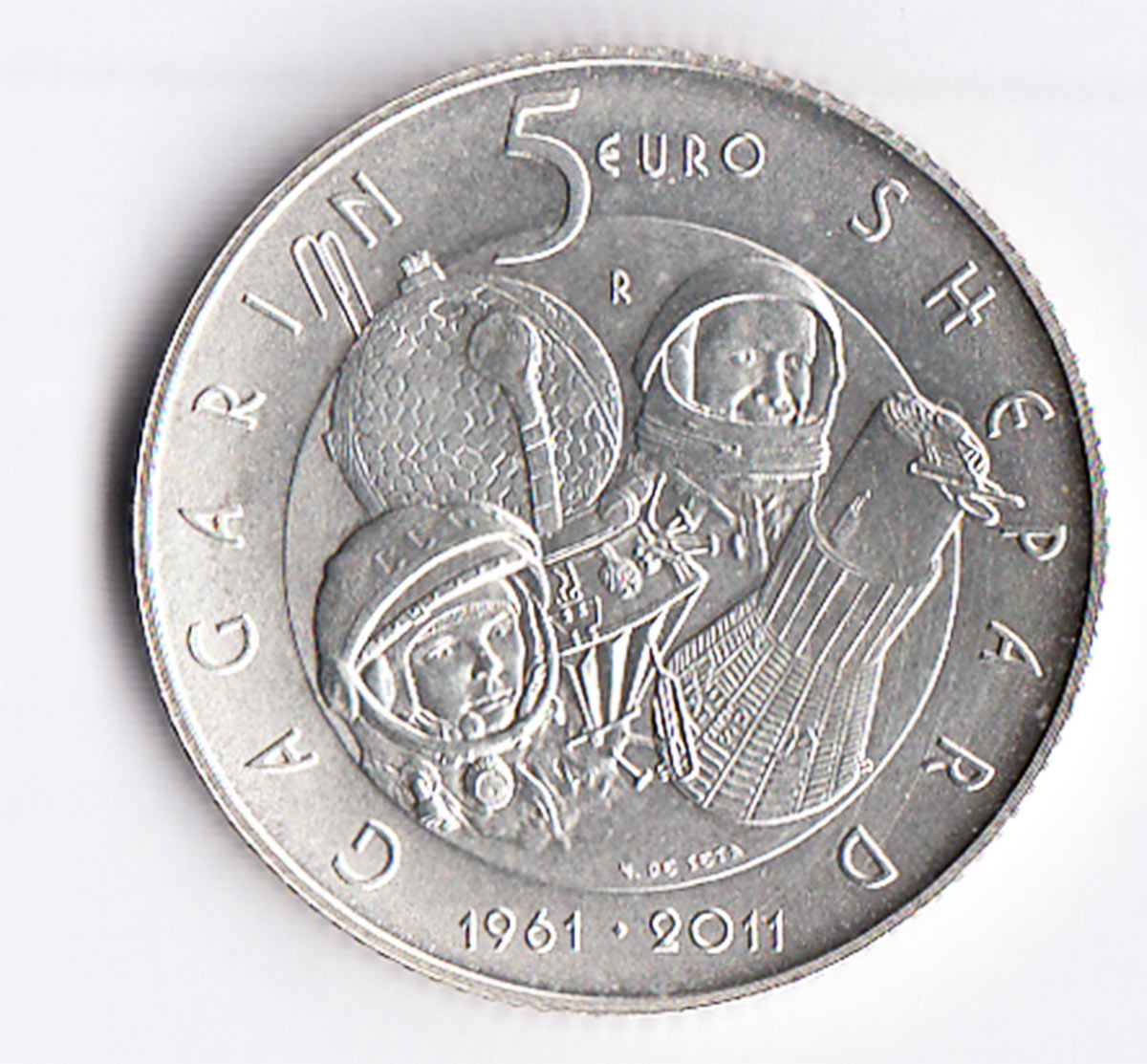 2011 - 5 euro 50º anniversario primi uomini nello spazio da Divisionale