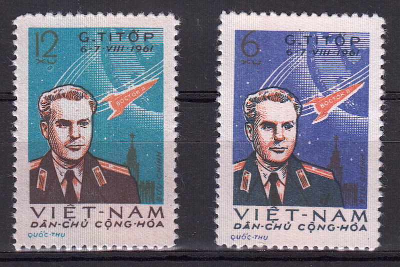 VIETNAM DEL NORD 1961 Guerman Stepanovic Titov Yvert 243-4 Integri